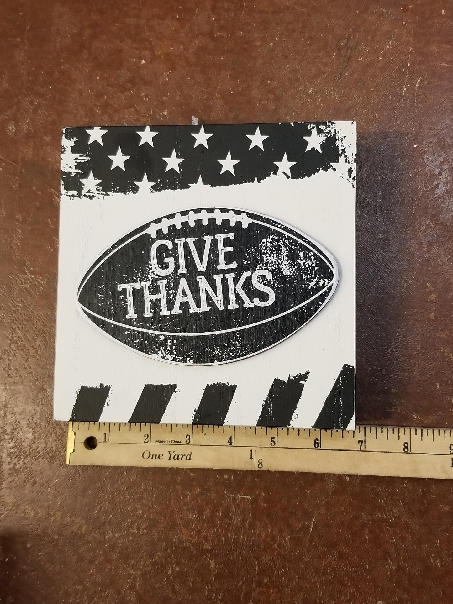 Give Thanks | Football Sign - Designer DIY