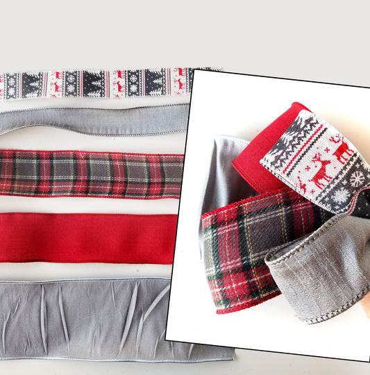 Christmas DIY Bow Kit | Red & Gray
