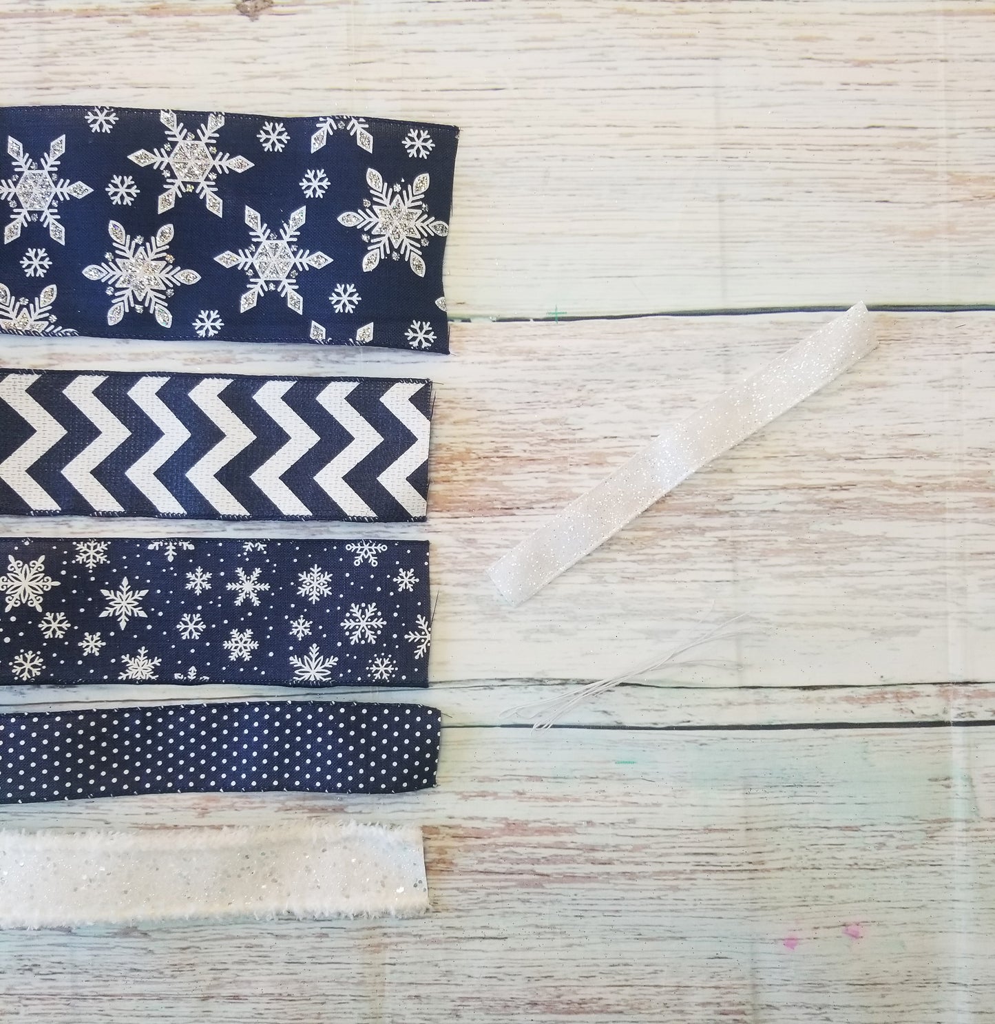 Winter Snowflake Bow Kit | Navy White Silver - Designer DIY