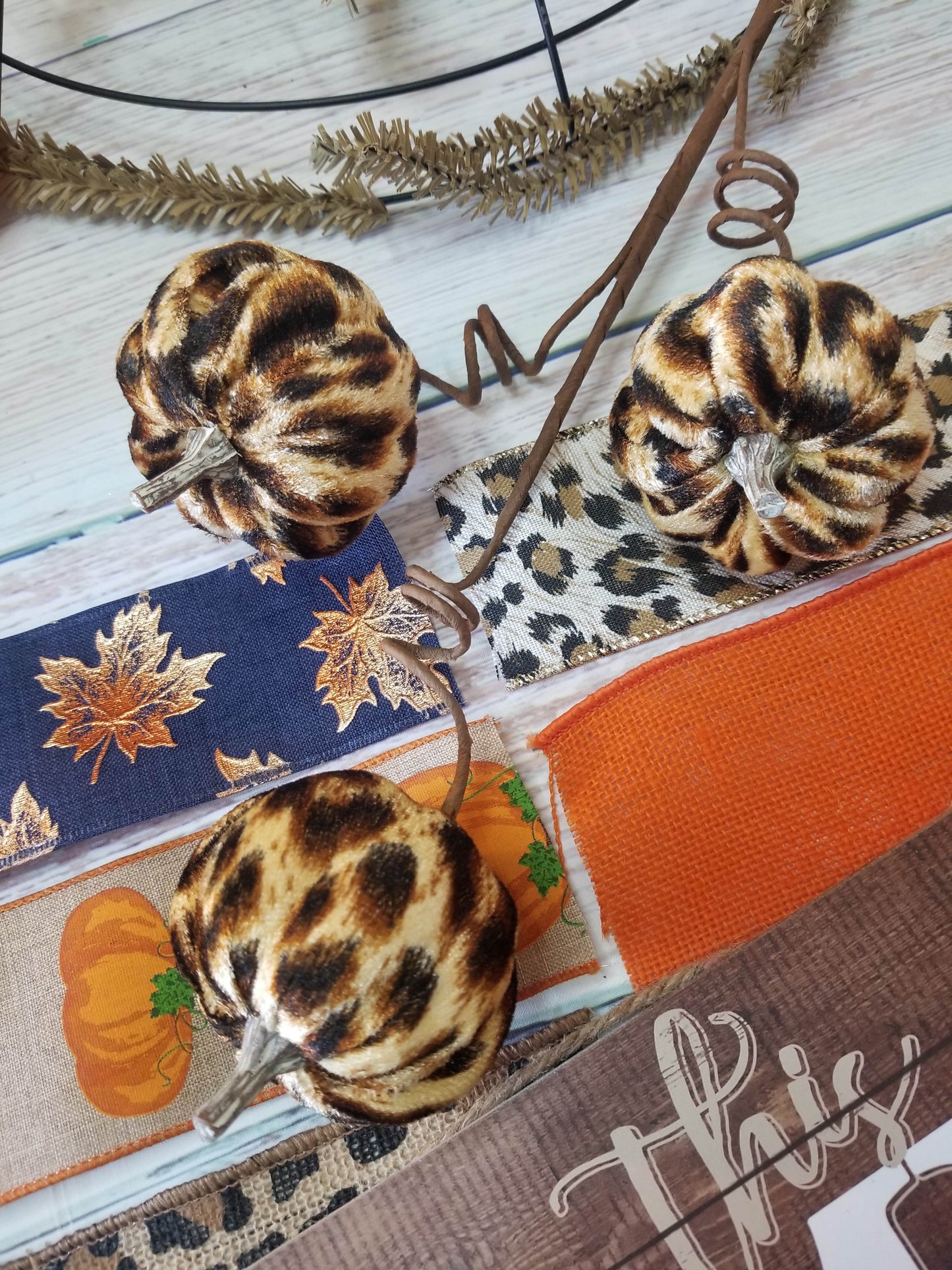 Fall Wreath Kit | Leopard Pumpkin - Designer DIY