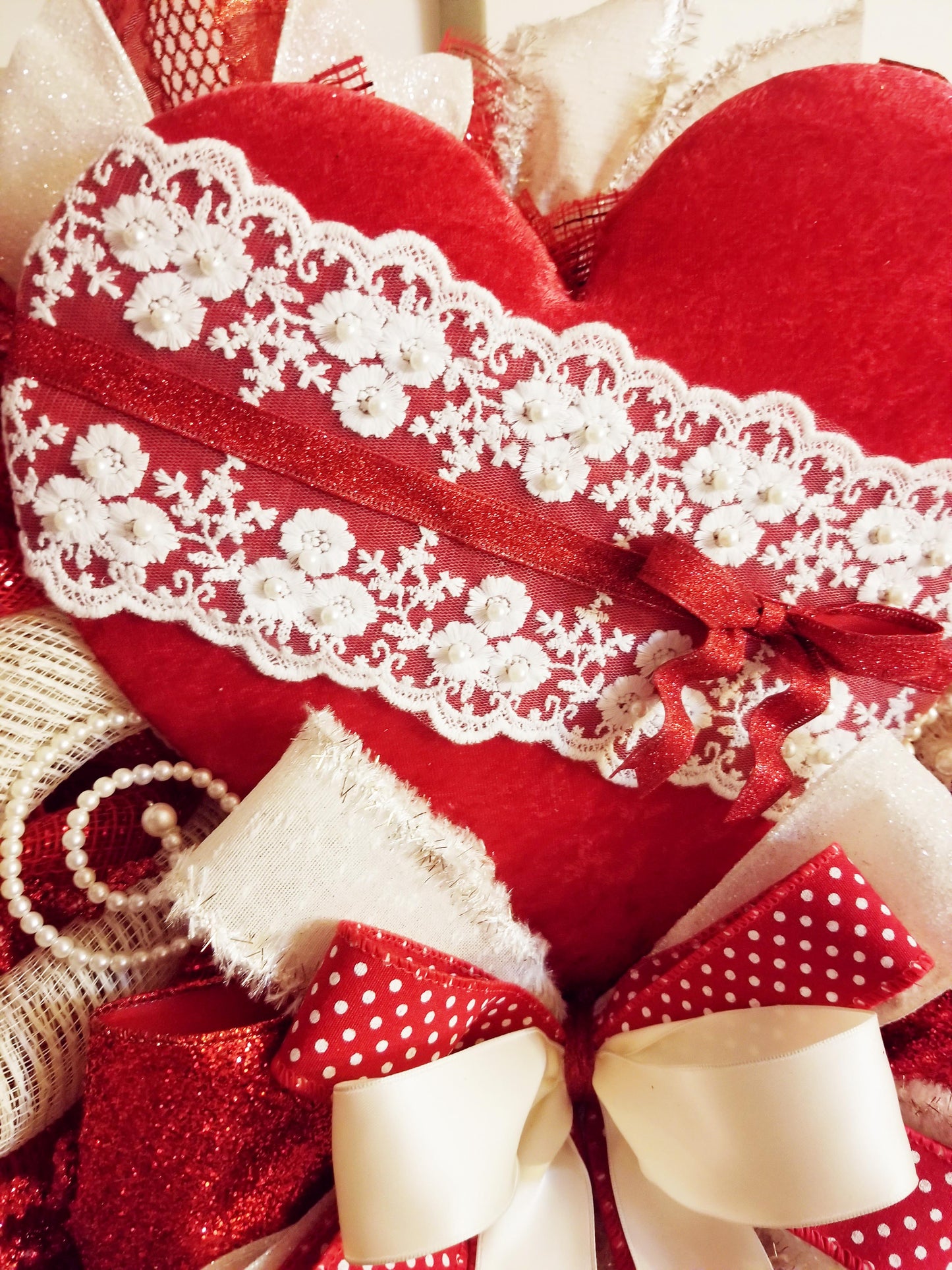 Valentine's Day Wreath | Red & Ivory - Designer DIY