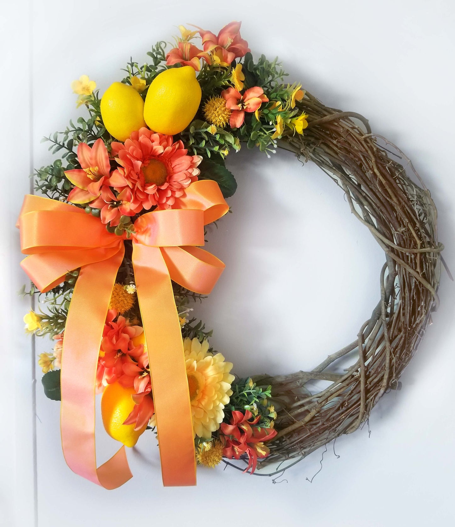 Lemon Floral Grapevine Wreath - Designer DIY