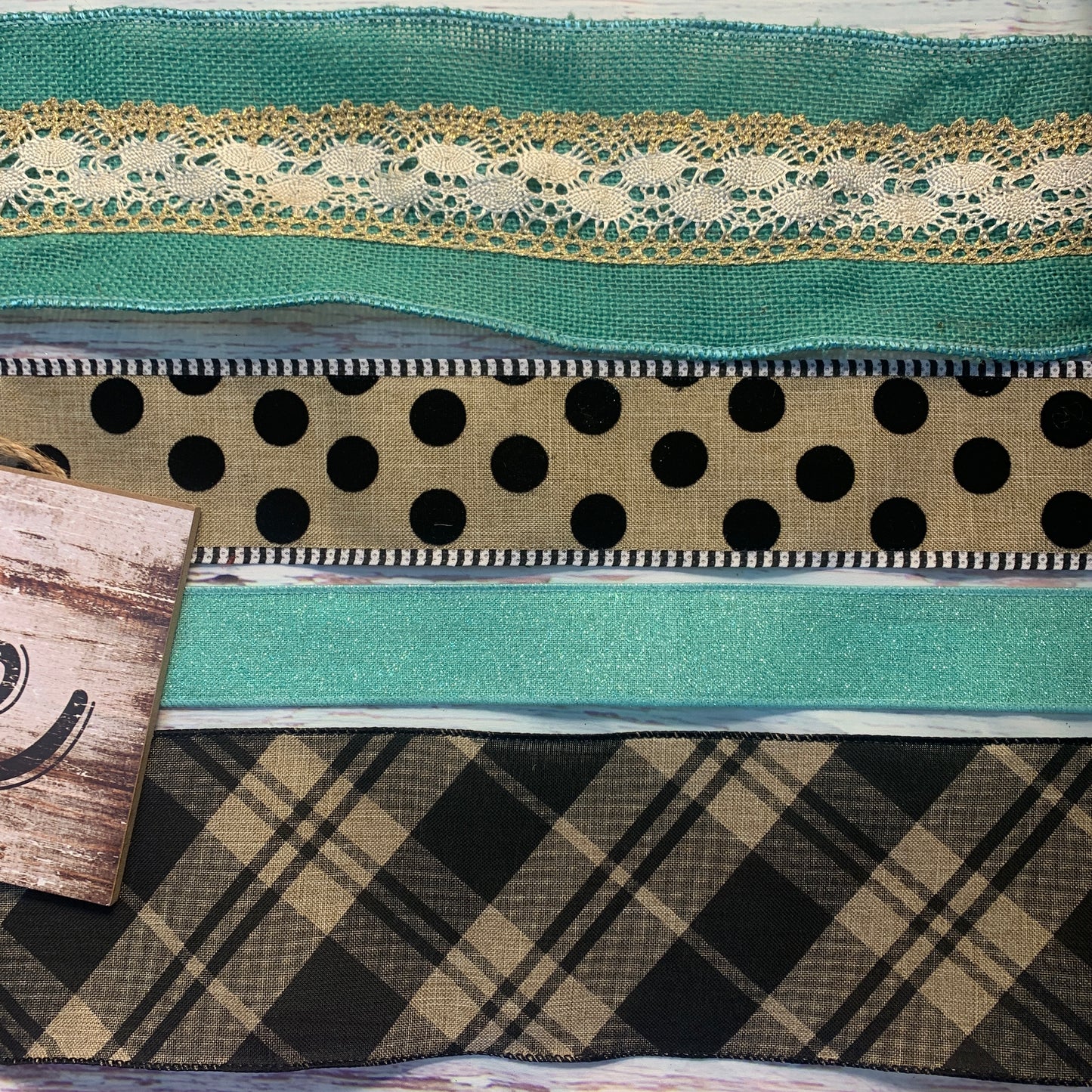 Welcome Wreath Kit | Aqua, Tan, Black