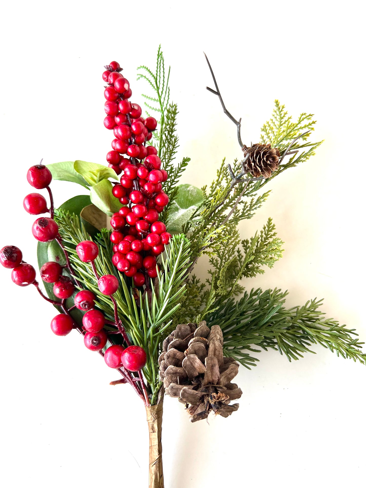 Berry Pinecone Greenery Pick | Red - Designer DIY