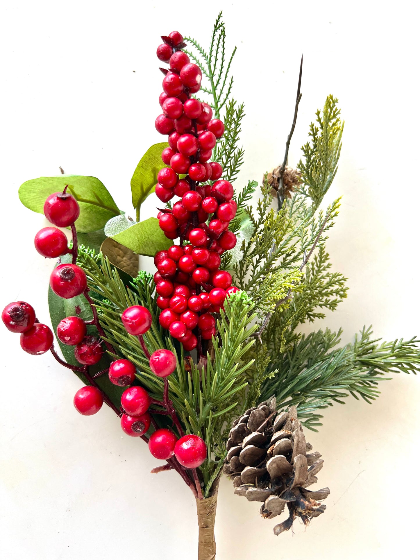 Berry Pinecone Greenery Pick | Red - Designer DIY