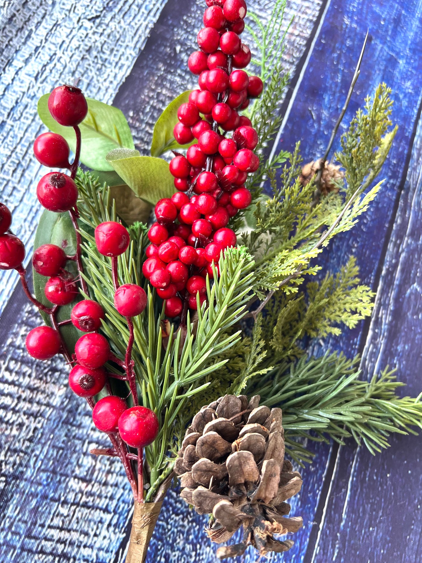 Berry Pinecone Greenery Pick | Red - Designer DIY