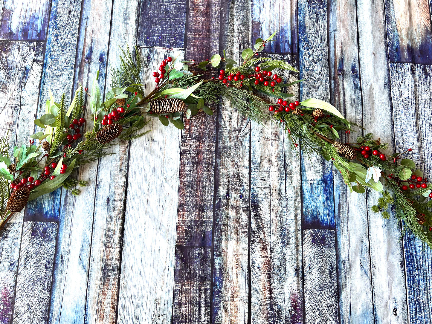 Christmas Garland | Red Berries & Pinecones - Designer DIY