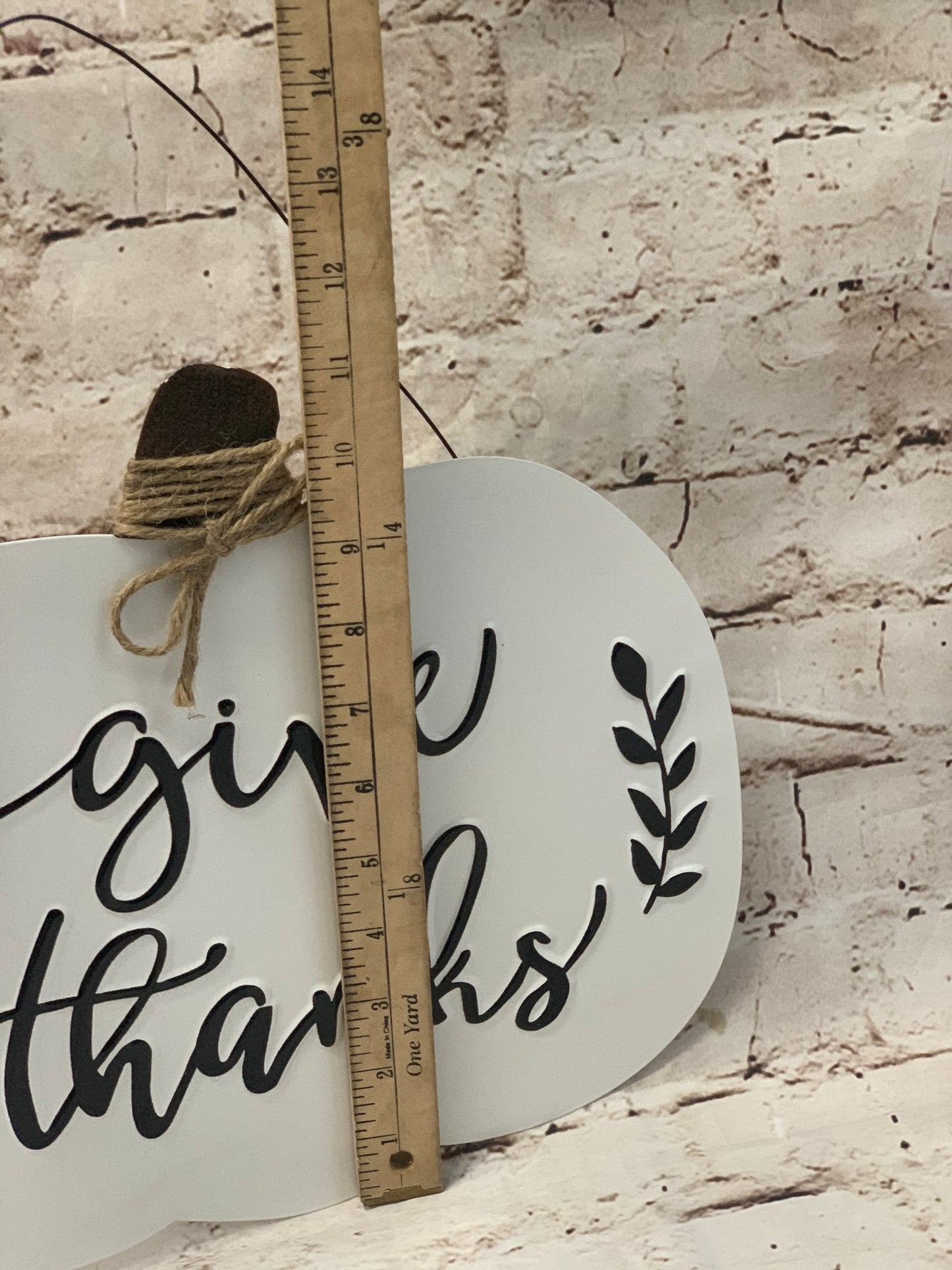 Give Thanks | White Pumpkin Sign - Designer DIY