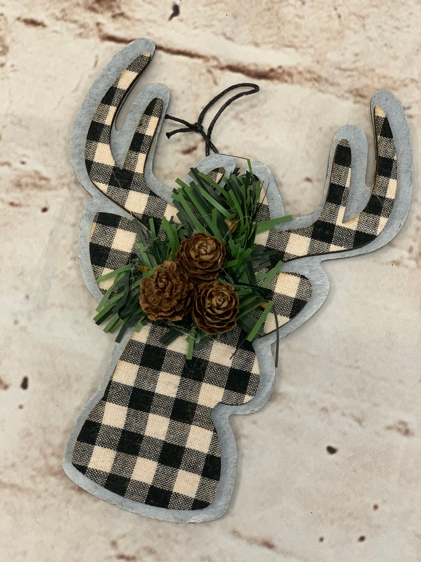Buffalo Check Deer Ornament