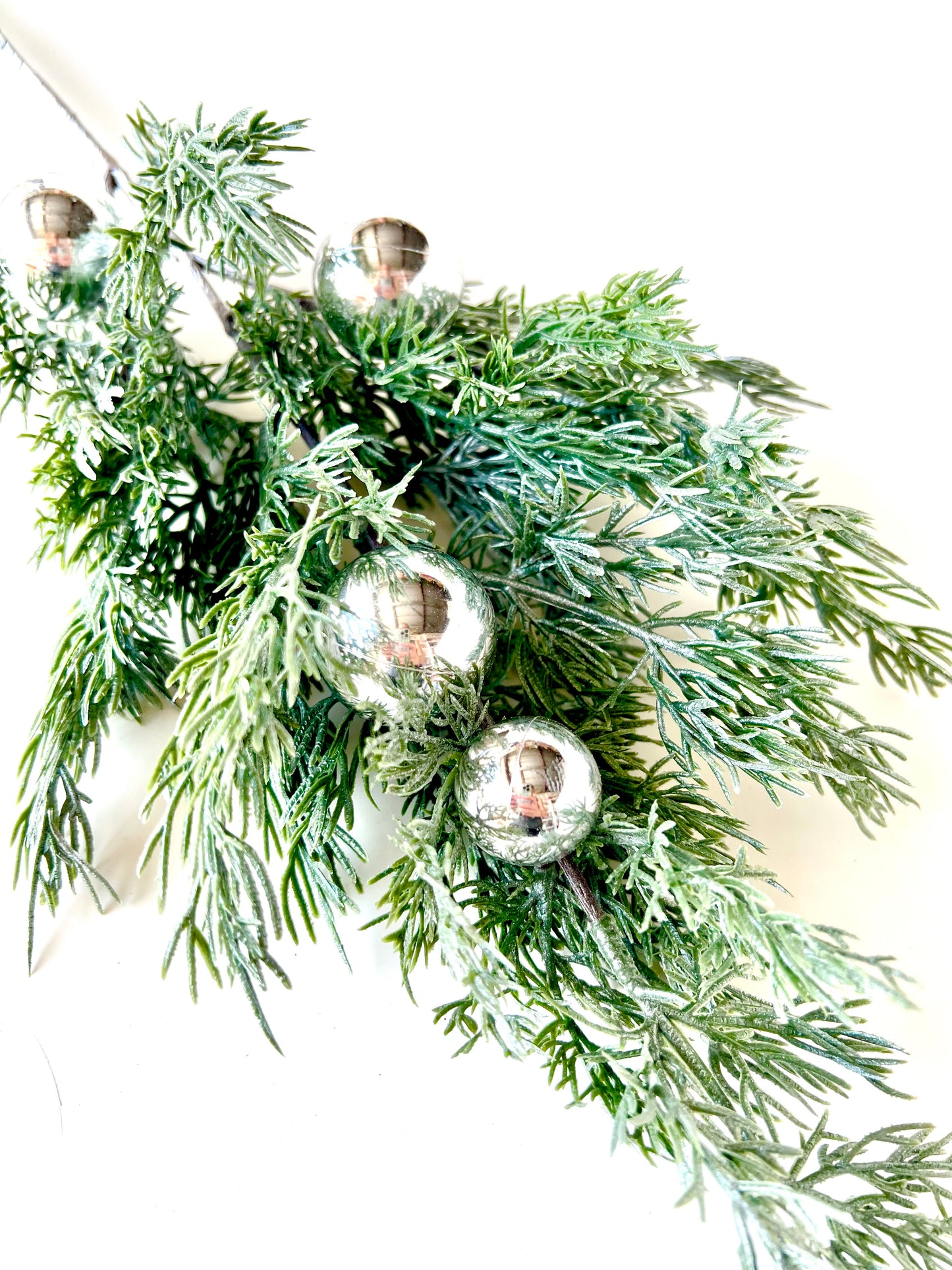 Cedar Greenery Pick | Silver - Designer DIY