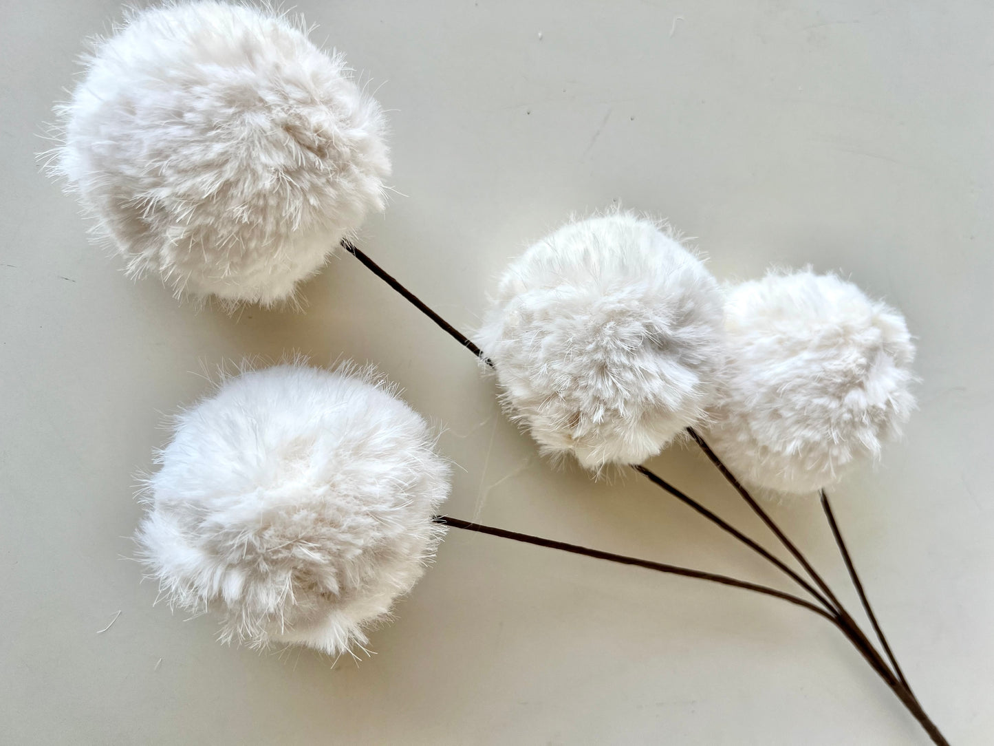 White Furry Ball Pick - Designer DIY