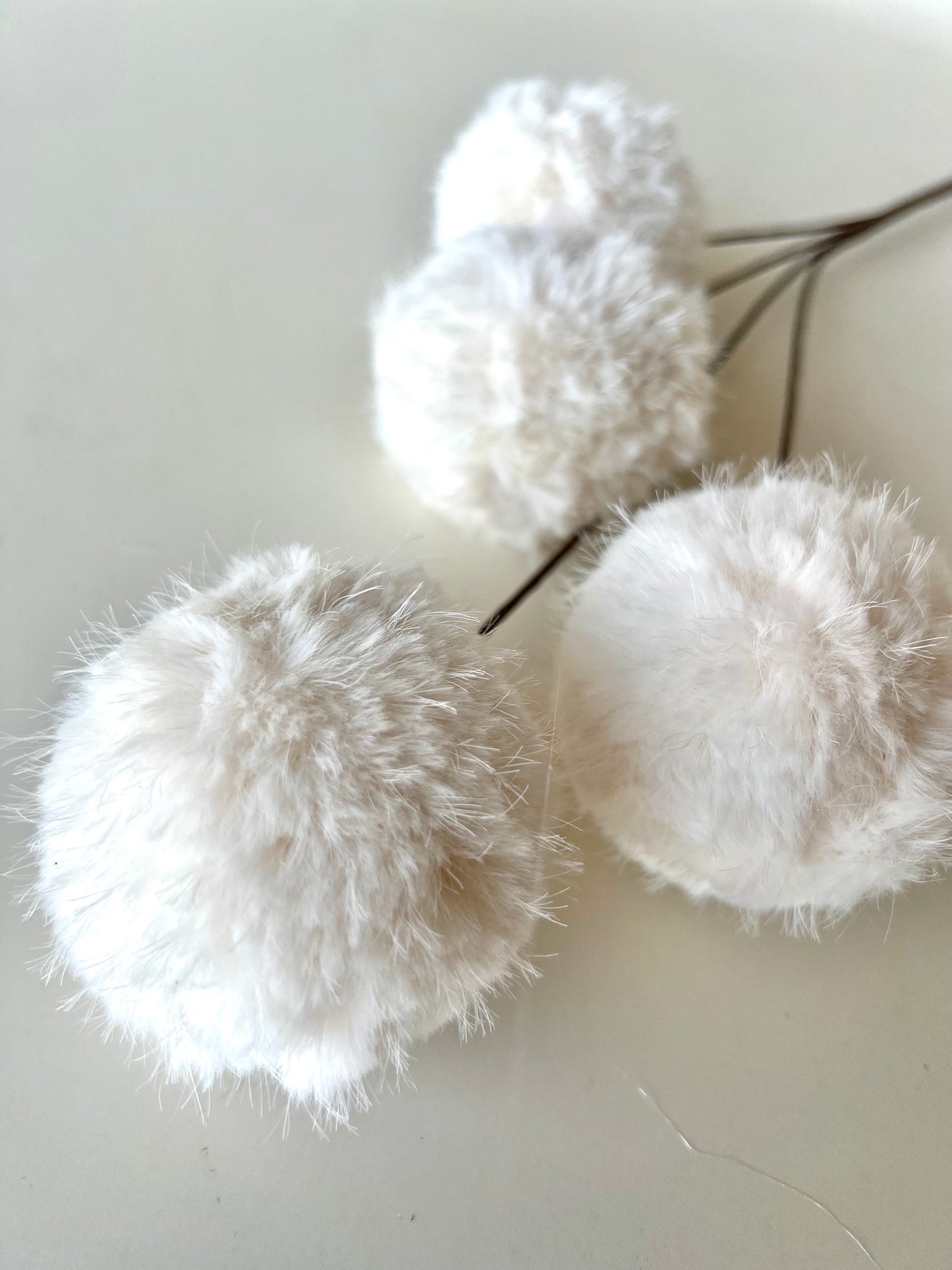 White Furry Ball Pick - Designer DIY
