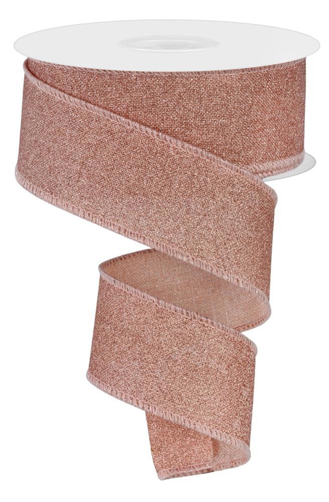 1.5" Rose Gold Glitter Ribbon - Designer DIY