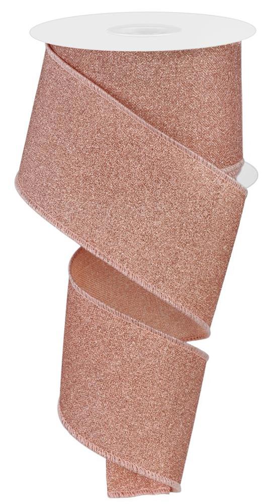 2.5" Rose Gold Glitter Ribbon - Designer DIY