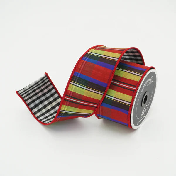 2.5" Christmas Plaid Check DESIGNER Ribbon - Designer DIY