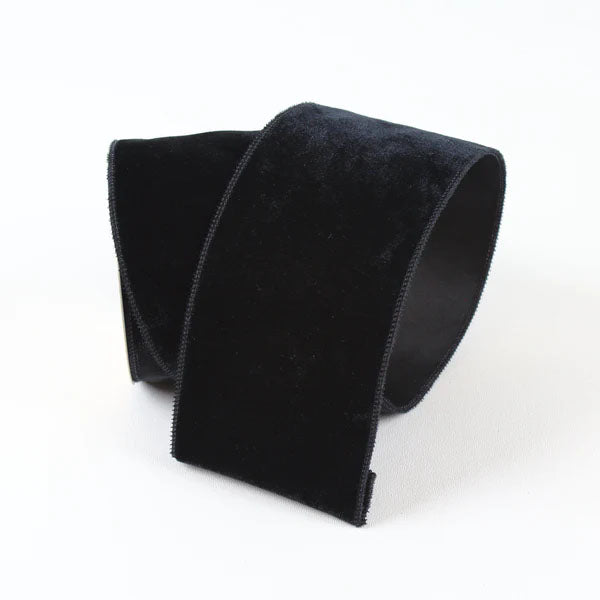 4" Black Velveteen DESIGNER Ribbon - Designer DIY