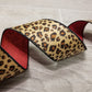 2.5" Faux Fur Leopard DESIGNER Ribbon | Red & Black - Designer DIY