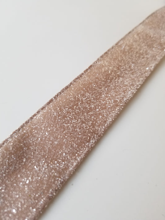 1.5" Taupe Frosted Glitter DESIGNER Ribbon - Designer DIY