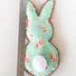 Bunny Plush | Aqua Floral & Burlap - Designer DIY