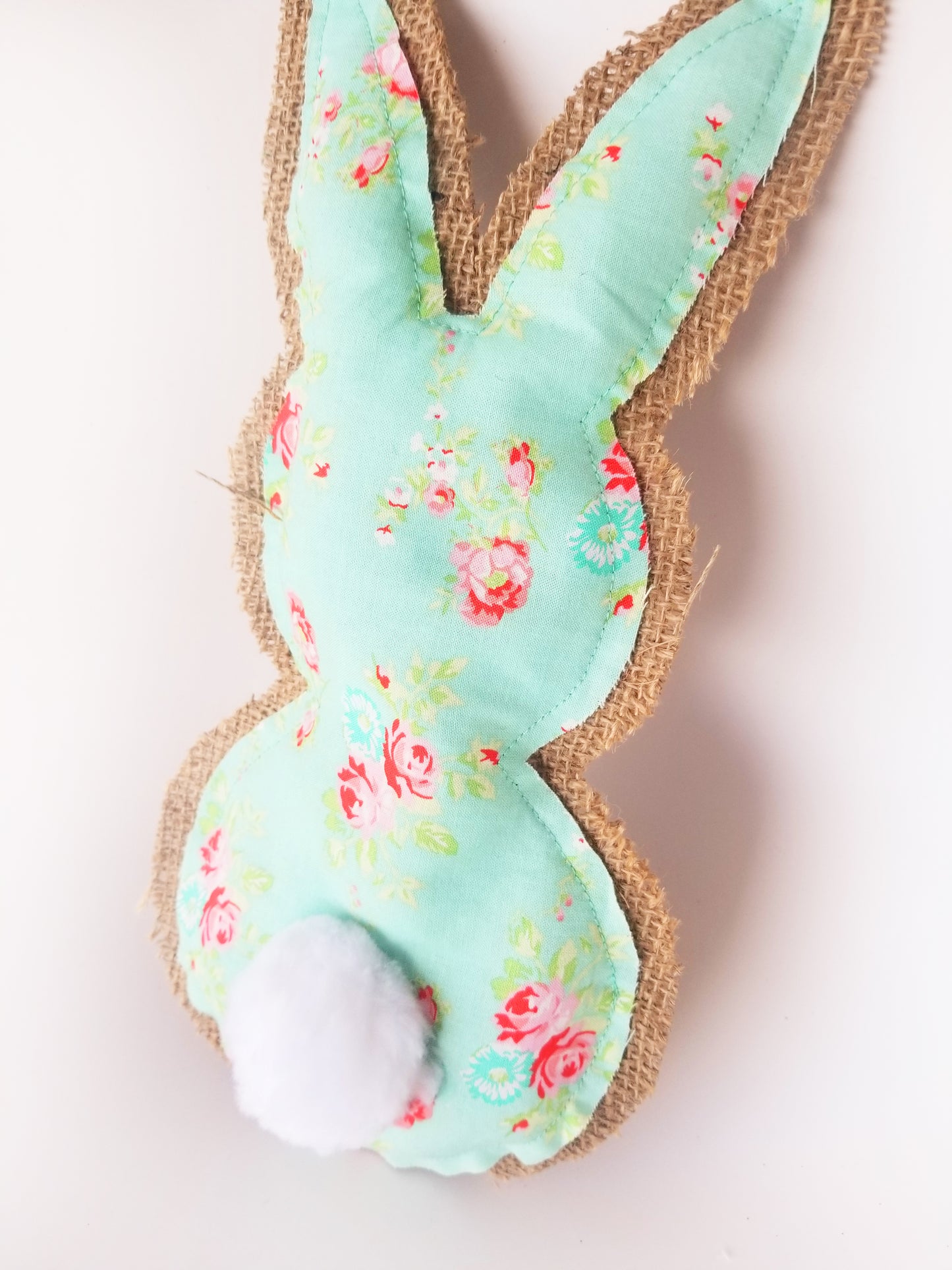 Bunny Plush | Aqua Floral & Burlap - Designer DIY