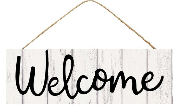 Welcome Ivory and Black Sign - Designer DIY