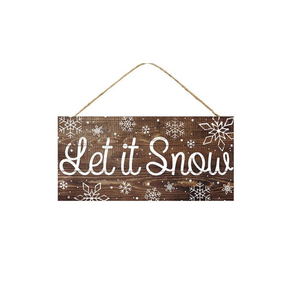 Let It Snow Sign | Brown - Designer DIY