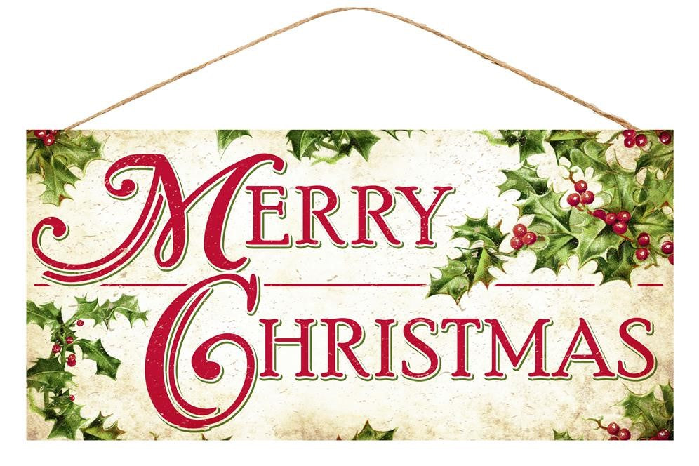 Merry Christmas Holly Sign - Designer DIY