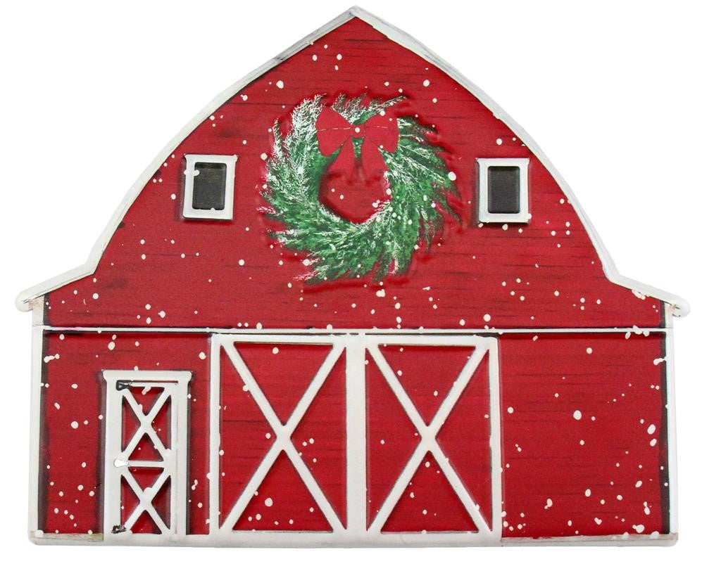 Winter Barn Embossed Metal Sign - Designer DIY