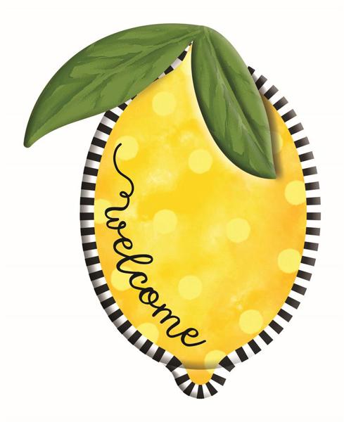 Welcome Lemon Metal Embossed Sign - Designer DIY