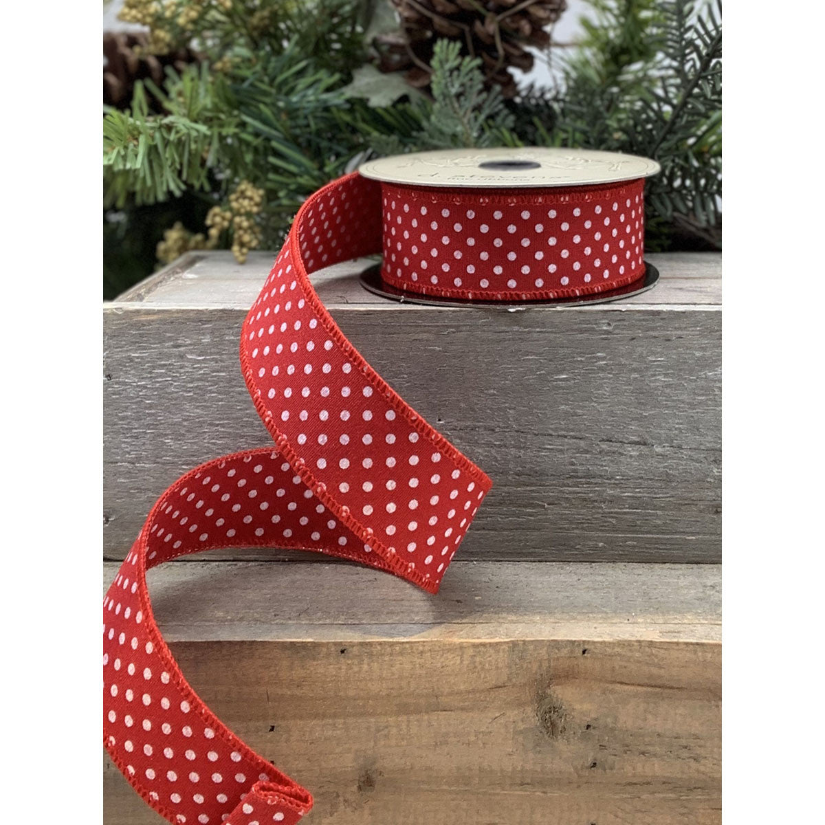 1.5" Red & White Double Sided Dot DESIGNER Ribbon - Designer DIY