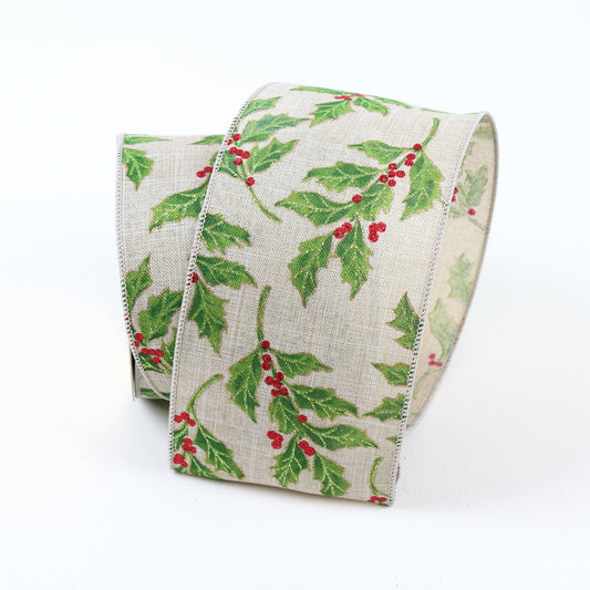 4" Holly Berries DESIGNER Ribbon - Designer DIY