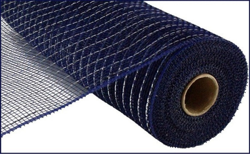 10" Navy Blue with Silver Foil Mesh - Designer DIY