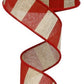 1.5" Natural & Red Stripe Ribbon - Designer DIY