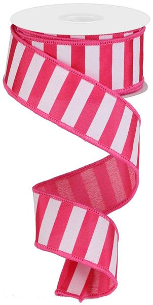 1.5" Pink & White Stripe Ribbon - Designer DIY