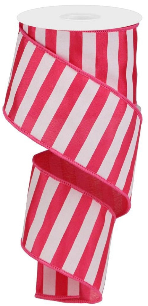 2.5" Pink & White Stripe Ribbon - Designer DIY