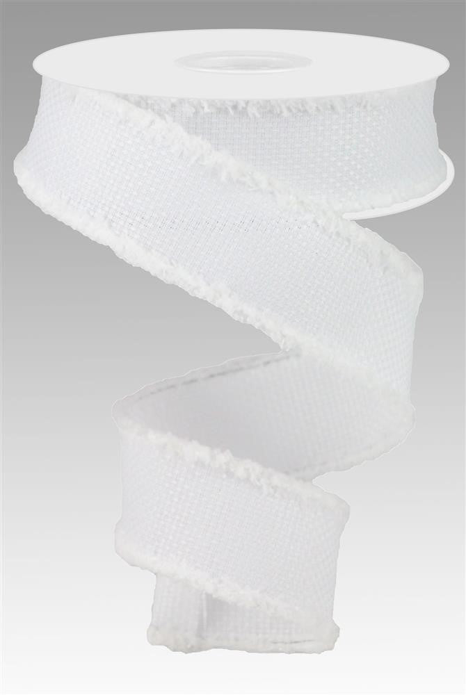 1.5" White with Fluffy Edge Ribbon - Designer DIY