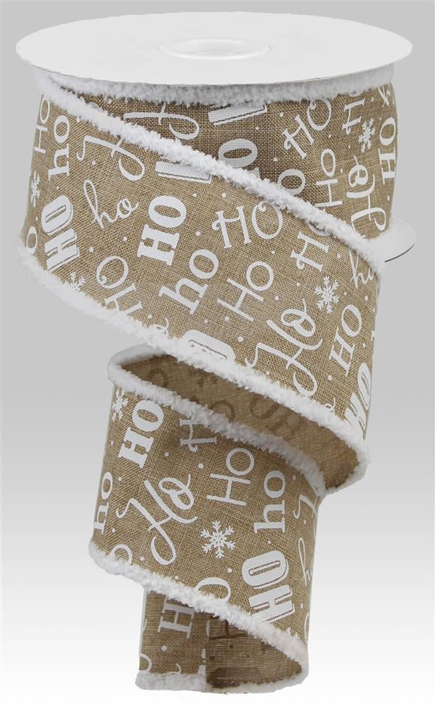 2.5" Ho Ho Ho Snowdrift Ribbon - Designer DIY