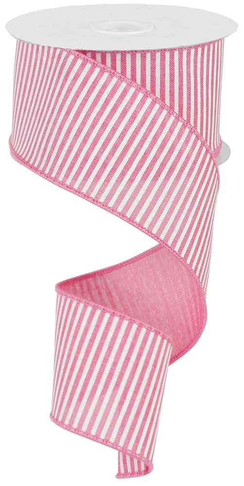 2.5 Hot Pink Gingham Ribbon, Wired Hot Pink Gingham Ribbon, Pink White  Wired Ribbon