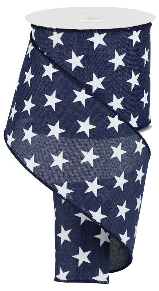 4" Navy Blue Star Ribbon - Designer DIY