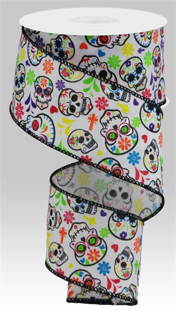 2.5" Sugar Skull Ribbon - Designer DIY