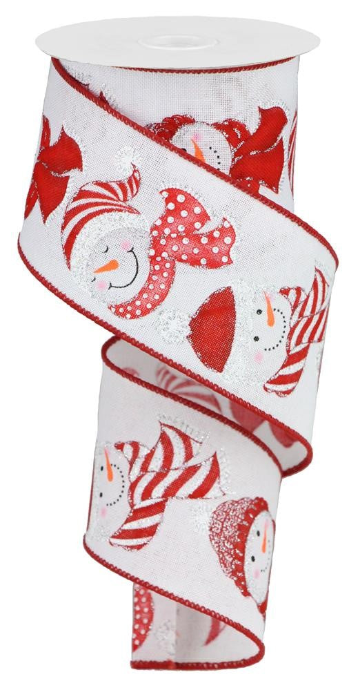 2.5" Red & White Snowman Ribbon - Designer DIY