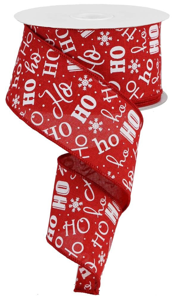 2.5" Christmas HO HO HO Ribbon - Designer DIY