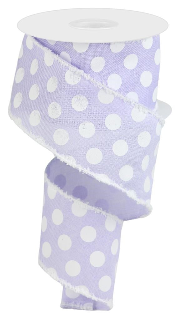 2.5" Lavender Polka Dot Ribbon - Designer DIY