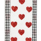 2.5" Red Glitter Heart Ribbon | Checked Edge - Designer DIY