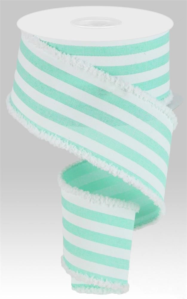 2.5" Mint with White Stripe Ribbon - Designer DIY