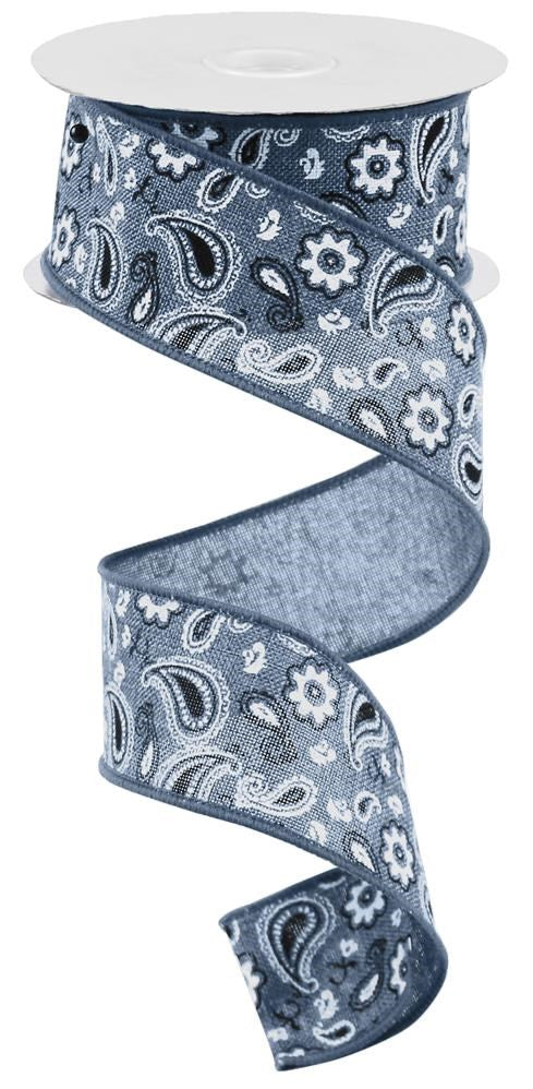 1.5" Denim Bandana Ribbon - Designer DIY
