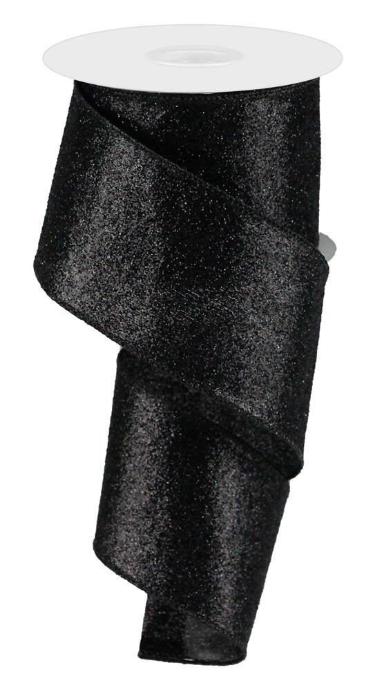 2.5" Black Glitter Ribbon - Designer DIY