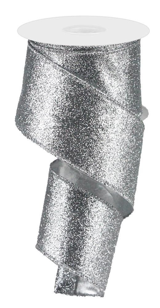2.5" Silver Glitter Ribbon - Designer DIY