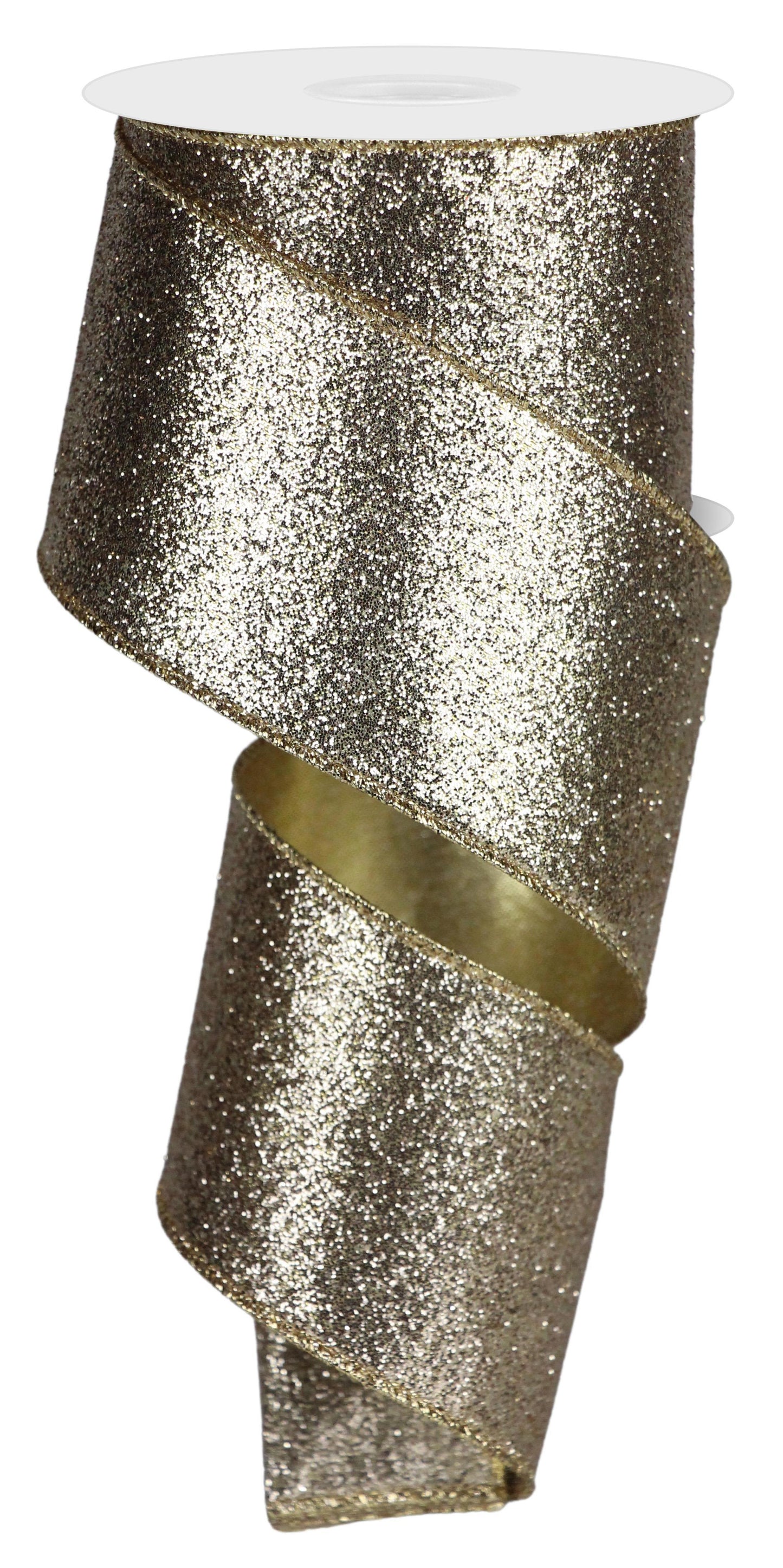2.5" Champagne Glitter Ribbon - Designer DIY