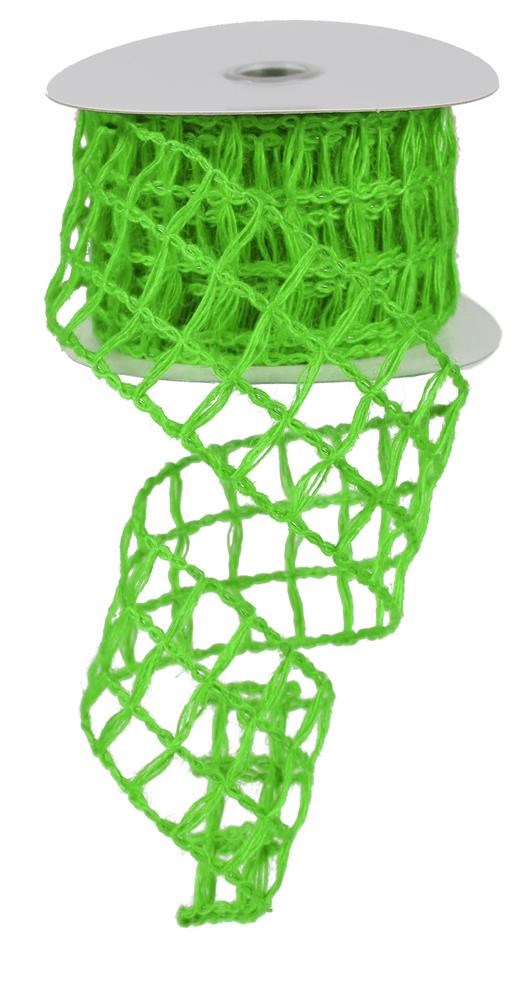 2.5" Green Open Weave Ribbon - Designer DIY